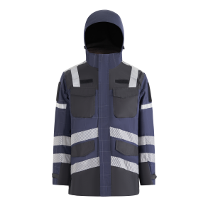 fire cliff 2 winter 3 in 1 rescue jacket (reflective grid) navy blue reflective grid