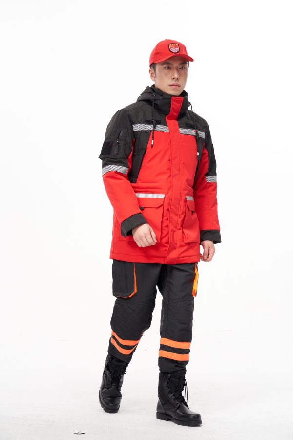 retrograde 1 winter emergency rescue cotton jacket red
