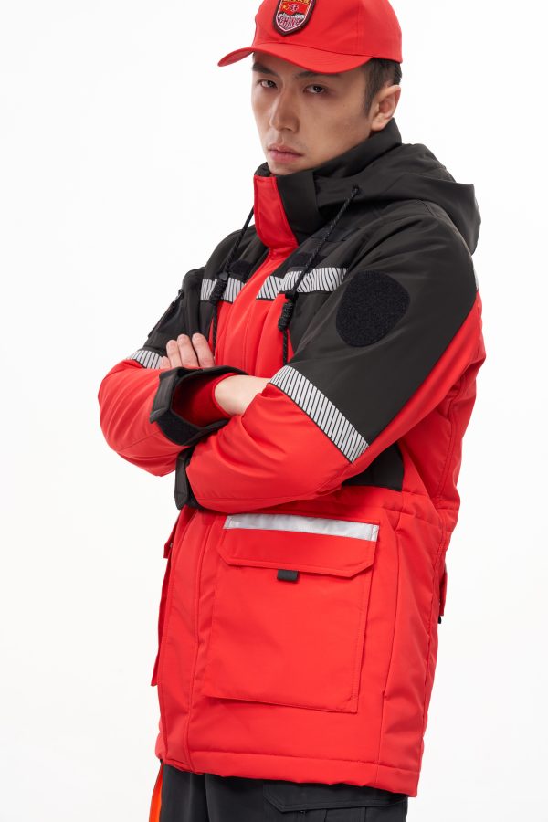 retrograde 1 winter emergency rescue cotton jacket red
