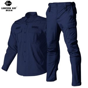 tough guy 1 short sleeve quick drying tactical suit navy blue