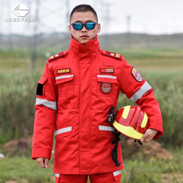 fire rock 1 autumn and winter emergency rescue suit red