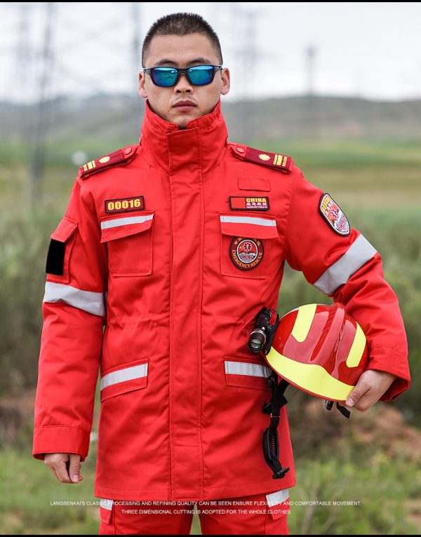 fire rock 1 autumn and winter emergency rescue suit red